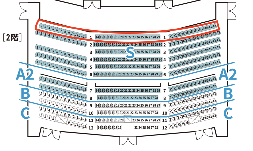 劇団四季「アラジン」2階座席表