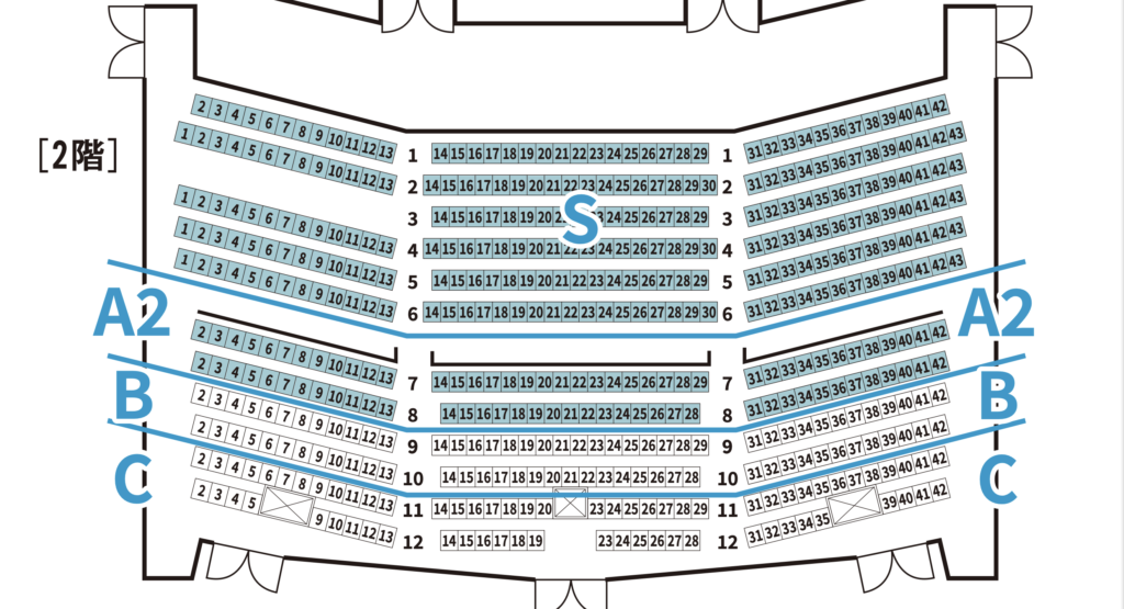 劇団四季「アラジン」2階座席表